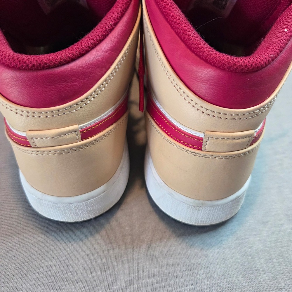 Nike Air Jordan 1 Mid GS Light Curry Ruby White 554725-201 Kids Size 7Y - Picture 4 of 8